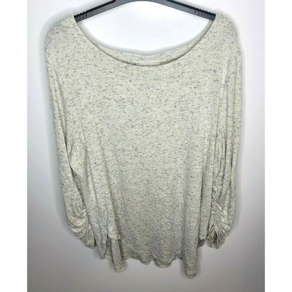 Anthropologie Saturday Sunday Grey High Low Textured Sweater SZ XL
